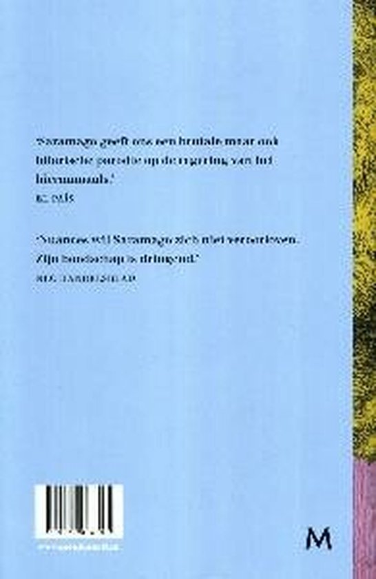 Achterkant van een boek met recensies en een barcode.