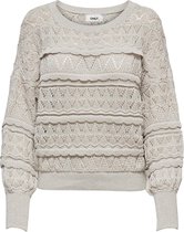 Only Trui Onlalaia Life L/s Boatneck Pullover Knt 15250792 Feather Grey/ W. Melange Dames Maat - L