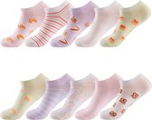 Vrolijke Kleurrijke Onzichtbare Sokken - Dames - 10 Paar - Maat 36-38 - Toetje - Perfect Cadeau voor Haar - Monfoot