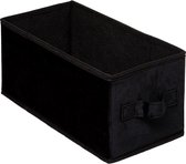 Five® Opvouwbare zwarte velvet mand 15 x 31 x 15 cm - Zwart - Opvouwbaar