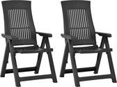 Decoways - Tuinstoelen 2 stuks verstelbaar kunststof mokka