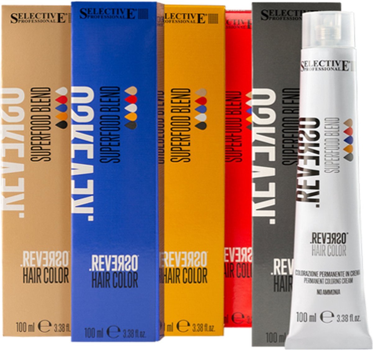 Selective Professional Reverso Color - 100ML (PPD en Ammonia vrij) Kleur: 5.06 Chia seeds Light Brown