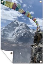 Muurdecoratie Everest Base Camp in Himalaya gebergte, Nepal - 120x180 cm - Tuinposter - Tuindoek - Buitenposter