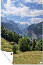 Tuindecoratie Landschap van Lauterbrunnen in Zwitserland - 40x60 cm - Tuinposter - Tuindoek - Buitenposter