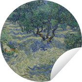 Tuincirkel De Olijfgaard - Schilderij van Vincent van Gogh - 60x60 cm - Ronde Tuinposter - Buiten