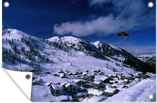 Ski resort in Liechtenstein op een winterdag
