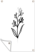 plant à fleurs en ligne botanique sur fond blanc Affiche de jardin Toile en vrac 80x120 cm - Toile de jardin / Toile d'extérieur / Peintures pour l'extérieur (décoration de jardin)