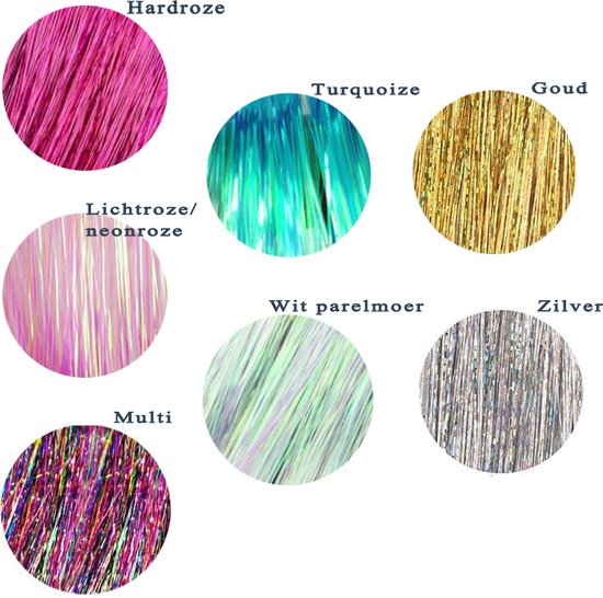 Extensions de cheveux à paillettes - Festival Cheveux Glitter - Hair Glitter Glitter Tinsel - Extensions à Glitter - Connu de TikTok - 100 pièces - Choisissez votre couleur préférée - Bijoux pour cheveux - Turquoise