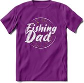 Fishing Dad - Vissen T-Shirt | Groen | Grappig Verjaardag Vis Hobby Cadeau Shirt | Dames - Heren - Unisex | Tshirt Hengelsport Kleding Kado - Paars - XXL