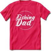 Fishing Dad - Vissen T-Shirt | Paars | Grappig Verjaardag Vis Hobby Cadeau Shirt | Dames - Heren - Unisex | Tshirt Hengelsport Kleding Kado - Roze - XXL