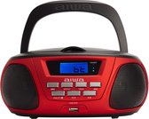 AIWA Bluetooth Radio CD-Speler – Werkt op Stroom en Batterijen – Rood