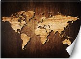 Trend24 - Behang - Wereldkaart - Vliesbehang - Wereldkaart Wanddecoratie - Behang Woonkamer - 350x245 cm - Incl. behanglijm