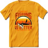 A Bad Day Fishing - Vissen T-Shirt | Grappig Verjaardag Vis Hobby Cadeau Shirt | Dames - Heren - Unisex | Tshirt Hengelsport Kleding Kado - Geel - S