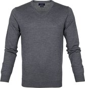 Profuomo - Pullover Merino V-Hals Antra - L - Slim-fit