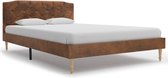 vidaXL Bedframe kunstsuède bruin 120x190 cm
