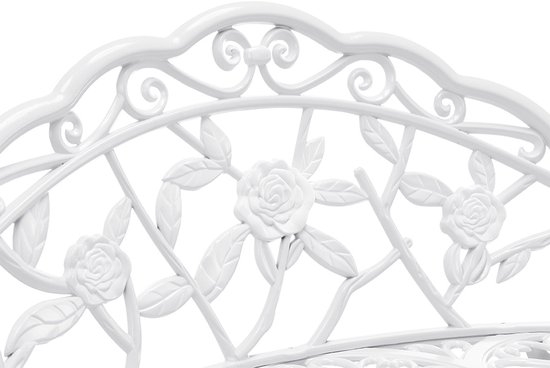 Banc de jardin deux places fonte 100x54x80 cm blanc