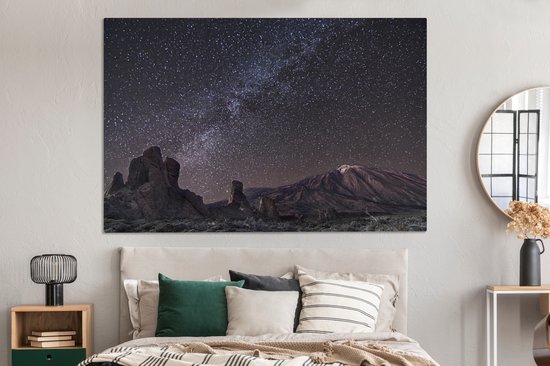 Tableau sur toile Parc national du Teide avec étoiles - 180x120 cm - Décoration murale XXL