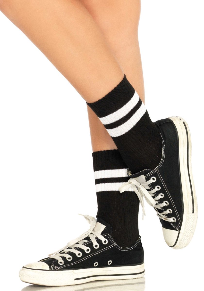 Athletic striped anklet socks