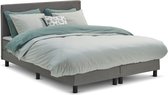 Beddenreus boxspring Illinois vlak met gestoffeerd matras - 120 x 200 cm - lichtgrijs