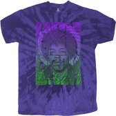 Jimi Hendrix Heren Tshirt -L- Swirly Text Blauw