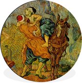 WallCircle - Wandcirkel - Muurcirkel - De barmhartige samaritaan - Schilderij van Vincent van Gogh - Aluminium - Dibond - ⌀ 90 cm - Binnen en Buiten