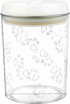 Trixie voorraadpot kunststof transparant / wit (1,5 LTR 17,5 CM)