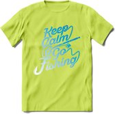 Keeo Calm Go Fishing - Vissen T-Shirt | Grappig Verjaardag Vis Hobby Cadeau Shirt | Dames - Heren - Unisex | Tshirt Hengelsport Kleding Kado - Groen - XL