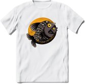 Vissen T-Shirt | Grappig Verjaardag Vis Hobby Cadeau Shirt | Dames - Heren - Unisex | Tshirt Hengelsport Kleding Kado - Wit - 3XL