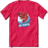 Vissen T-Shirt | Beige | Grappig Verjaardag Vis Hobby Cadeau Shirt | Dames - Heren - Unisex | Tshirt Hengelsport Kleding Kado - Roze - S