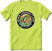 Fishing Club - Vissen T-Shirt | Beige | Grappig Verjaardag Vis Hobby Cadeau Shirt | Dames - Heren - Unisex | Tshirt Hengelsport Kleding Kado - Groen - M