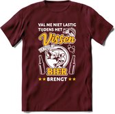 Val Me Niet Lastig Tijdens Het Vissen T-Shirt | Geel | Grappig Verjaardag Vis Hobby Cadeau Shirt | Dames - Heren - Unisex | Tshirt Hengelsport Kleding Kado - Burgundy - M