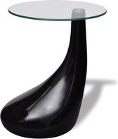 Furnibella  – 2x Salontafel Druppelvormig Zwart Woonkamertafel Tafel Tafels Tafeltje