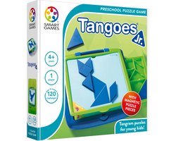 SmartGames Tangoes Jr. - Magnetisch Tangram Denkspel - 120 Educatieve Vormenuitdagingen - Compacte Puzzelkoffer & Solospel - Vanaf 4 Jaar