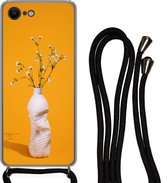 Coque avec cordon iPhone 7 - Bouteille - Bouquet - Jaune - Siliconen - Bandoulière - Coque arrière avec cordon - Coque pour téléphone avec cordon - Etui avec corde