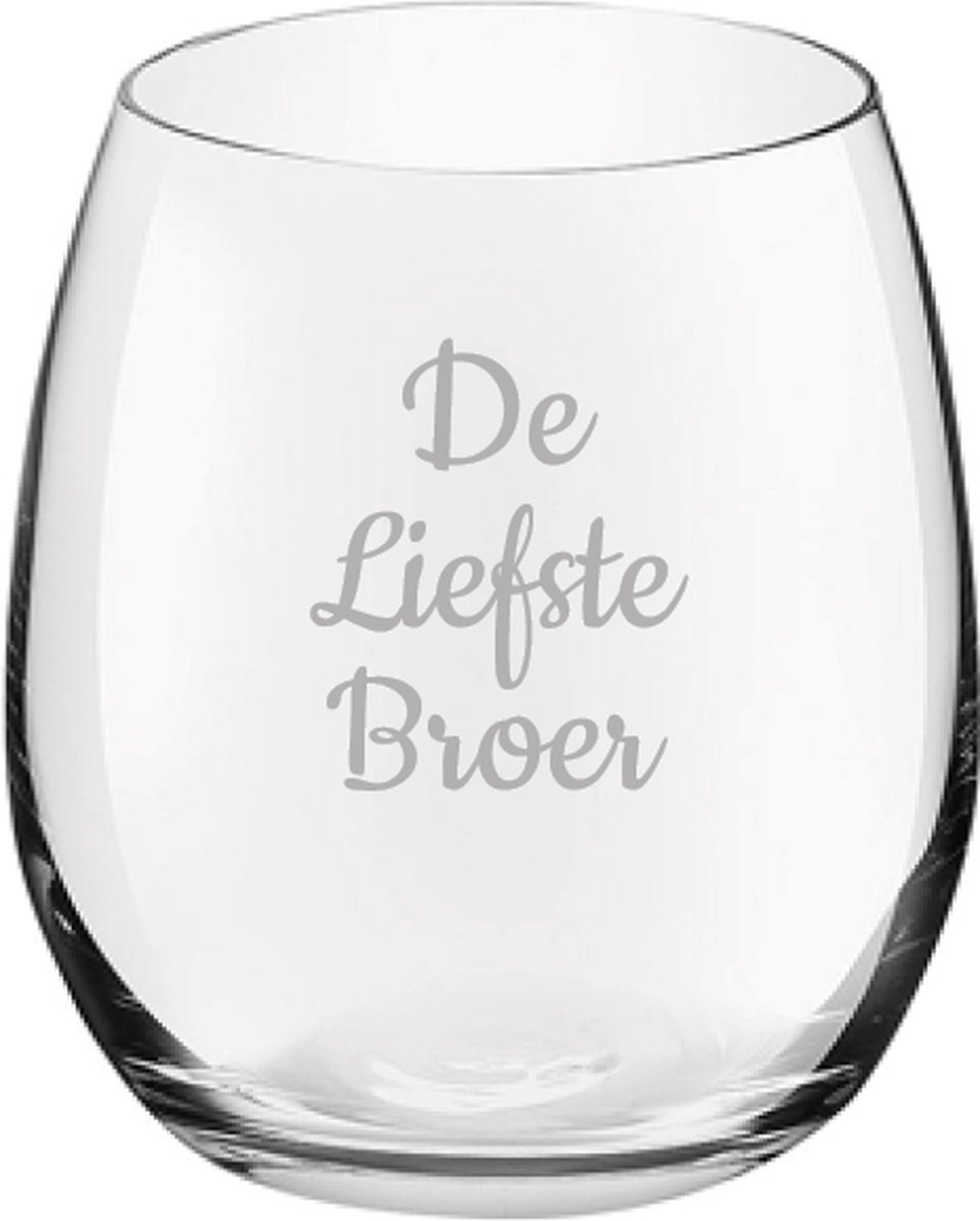 Gegraveerde Drinkglas 39cl De Liefste Broer