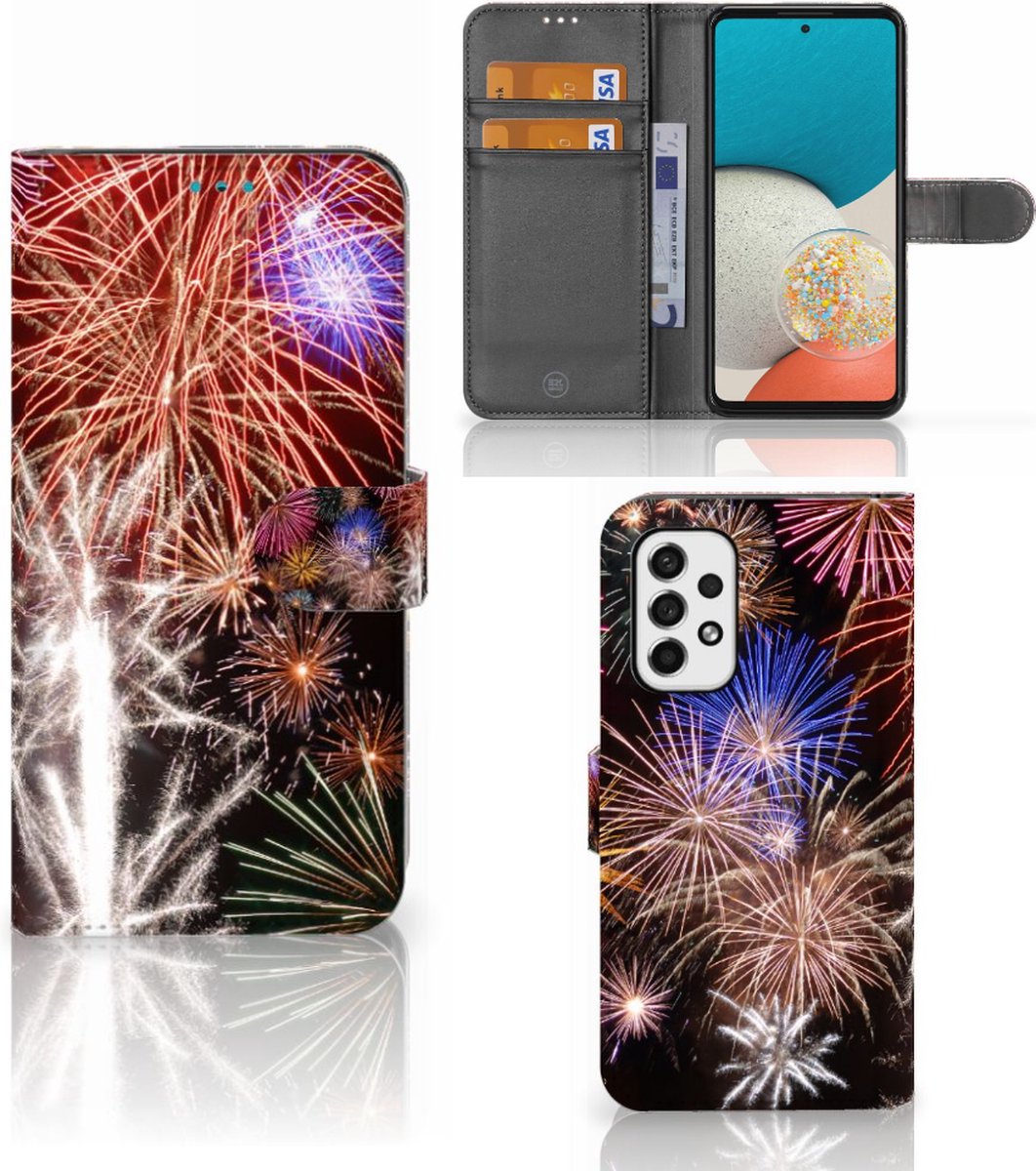 Samsung Galaxy A53 Wallet Case met Pasjes Vuurwerk