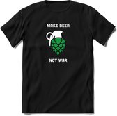Make Beer Not War Bier T-Shirt | Unisex Kleding | Dames - Heren Feest shirt | Drank | Grappig Verjaardag Cadeau tekst | - Zwart - XL