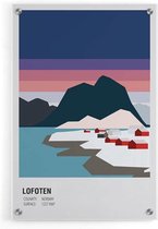 Walljar - Lofoten Norway Dawn - Muurdecoratie - Plexiglas schilderij