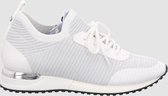Sneakers Knitted Laced Up White Silver Knitted
