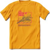 F-15 Vliegtuig T-Shirt | Unisex leger Kleding | Dames - Heren Straaljager shirt | Army F16 | Grappig bouwpakket Cadeau | - Geel - XXL