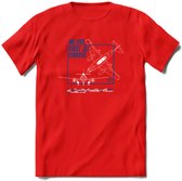 ME-262 Vliegtuig T-Shirt | Unisex leger Kleding | Dames - Heren Straaljager shirt | Army F16 | Grappig bouwpakket Cadeau | - Rood - 3XL