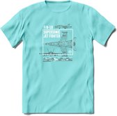 F-18 Vliegtuig T-Shirt | Unisex leger Kleding | Dames - Heren Straaljager shirt | Army F16 | Grappig bouwpakket Cadeau | - Licht Blauw - L