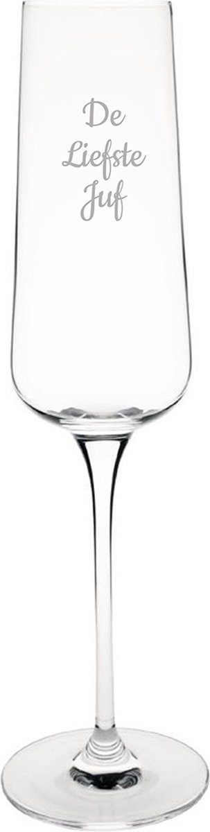 Gegraveerde Champagneglas 27cl De Liefste Juf