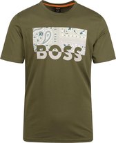 Hugo Boss - T-shirt Thinking Logo Groen - XL - Modern-fit