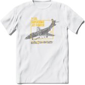 F-101 Vliegtuig T-Shirt | Unisex leger Kleding | Dames - Heren Straaljager shirt | Army F16 | Grappig bouwpakket Cadeau | - Wit - M