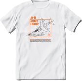 AV-8B Vliegtuig T-Shirt | Unisex leger Kleding | Dames - Heren Straaljager shirt | Army F16 | Grappig bouwpakket Cadeau | - Wit - XL