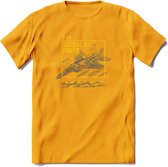 F-15 Vliegtuig T-Shirt | Unisex leger Kleding | Dames - Heren Straaljager shirt | Army F16 | Grappig bouwpakket Cadeau | - Geel - 3XL