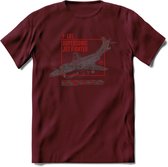 F-101 Vliegtuig T-Shirt | Unisex leger Kleding | Dames - Heren Straaljager shirt | Army F16 | Grappig bouwpakket Cadeau | - Burgundy - XL