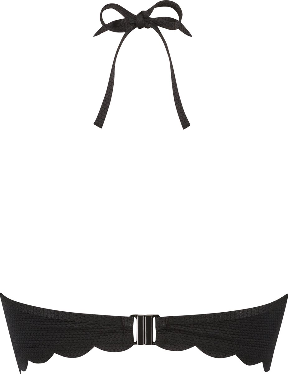 Hunkemöller Dames Badmode Voorgevormde push - up beugel bikinitop Scallop Cup A - E - Zwart — afbeelding 2