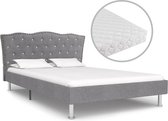 Bed met matras stof lichtgrijs 120x200 cm